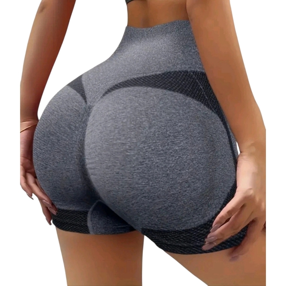 NWT Dark Gray  Women's Sz.‎ S Yoga  Gym Butt Lifting Shorts With High Waist